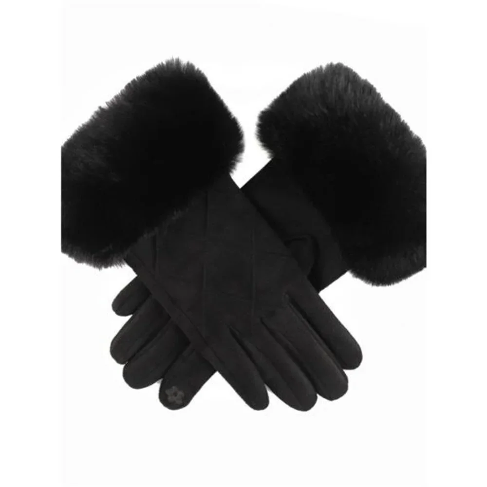 Fur Cuff Suede Gloves